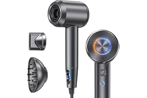 ‎LLANO llano Ionen Haartrockner Schnelltrocknender Föhn mit Diffusor 100 Millionen Negative Ionen Hair Dryer 19m/s Luftstrom Bürstenloser Motor, 5 Hitze- und 2 Geschwindigkeitsstufen(perlgrau)