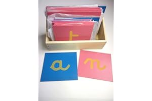 Montessori-Store Letras Ásperas Letras cursivas con caja