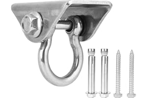 Fyearfly Ganci Soffitto Acciaio Inox, Ganci Altalena con Viti per Portico Dondoli Area Giochi Gym Sacco da Boxe Fune Amache Sedie Sospese Yoga Sospensione Ferramenta con Piastra Fissa