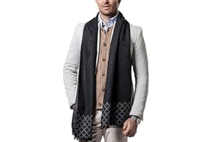 Panegy Echarpe Homme Hiver Longue en Cachemire d'imitation ¨¤ Carreaux Chaude avec Franges Epaisse Doux 180 * 30cm