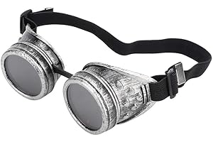 V GEBY Vintage Brille ABS Doppellagig Steampunk Brille Vintage Steampunk Brille