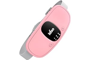 iDOO Przenośna poduszka grzewcza przeciw skurczom, bezprzewodowa poduszka grzewcza do łagodzenia bólu pleców z 3 poziomami ciepła i 3 trybami masażu, prezent dla kobiet i dziewcząt (różowa)