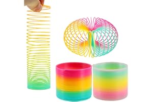 LIMEOW 4 Pezzi Molla Giocattolo，Molle Per Bambini Molle Colorate Per Bambini - Vivaci Colori Dell'Arcobaleno Magico Rainbow Spiral For Children Rainbow Spiral Springs Mini Molla Arcobaleno 5,2*5,2*5cm