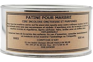 Comptoir d'Art - Patine pour Marbre, Cire de brillance, effet brillant, résultat brillant (Incolor, 500mL)
