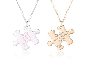 PWSAP Naszyjnik przyjaźni dla 2 osób, 'We Are Best Friends' naszyjniki puzzle, BFF pasujące kolory, łańcuszki wisiorek, naszyjniki, walentynkowa przyjaźń, biżuteria, prezenty dla kobiet, nastolatek,