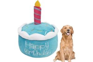 Youngwier Dog Birthday Plush Toy, Dog Birthday Chew Toy, Cute Hat Cake Plush Toy, Plush Dog Toy, Creative Birthday Gifts for Dogs, Washable