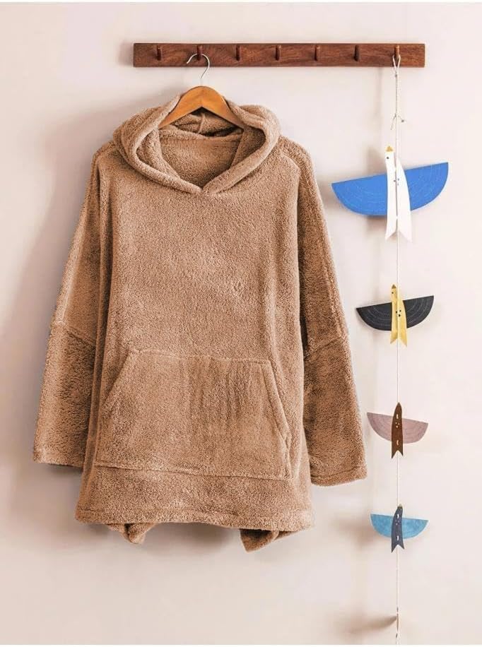 Mulberry Çocuk Giyilebilir Battaniye Wellsoft Unisex Oversize Deve Tüyü Polyester