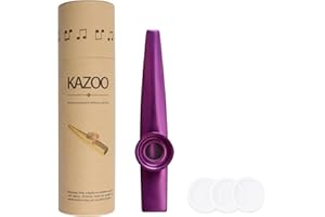 WANDIC Aluminum Alloy Kazoo Wind Instrument with 3pcs Flute Membrane and Vintage Gift Box(Purple)