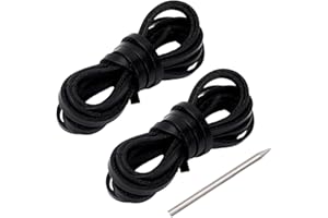 GORGECRAFT Kit de Reencordado de Guantes de Béisbol de 4.4 Yarda, de Cuero de Vaca, Negro, Portátil, con Aguja de Acero Inoxidable para Guantes de Receptor Y Atletas.