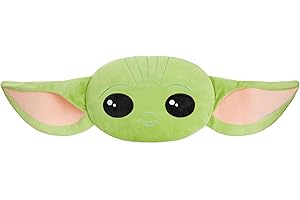 Disney Stitch pluszowa poduszka 3D, miękka poduszka do przytulania na sofę lub łóżko, prezent dla dzieci (zielona, Baby Yoda, dł. 38 x szer. 26)
