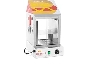 Royal Catering Macchina Per Hot Dog Cuoci Hot Dog Professionale RCHW 1000H (100 wurstel, 25 panini, 1.000 W)