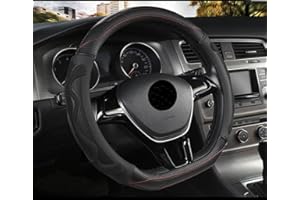 LLWQUANZSS Housse de Volant en D - Fond en Microfibre en Cuir à Fond Plat et Respirant Coupe Respirante 37cm-38cm (Noir)