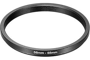 PATIKIL Step Down Ring Adapter 58mm to 55mm, Filter Step-down Rings Camera Lens Filters Metal Ring Digital for ND IR DSLR Lenses, Black