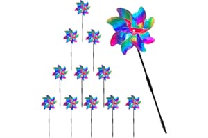 Anyingkai 12PCS Windrad Vogelabwehr,Vogelabwehr Windmühle,Windräder Balkon Vogelabwehr,Vögel Vertreiben Windrad,Windräder Vogelabwehr,Gartenstecker Windmühle,Windrad Garten Vogel
