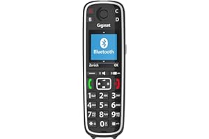 Gigaset E720HX - DECT-Mobilteil mit Ladeschale - Schnurloses Senioren-Telefon für Router und DECT-Basis - Bluetooth und sprechende Wähltasten mit Ansage, schwarz [Deutsche Version] [Ohne Basis]