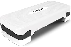 POWRX Step da aerobica - Stepper fitness ideale per »esercizi in casa« - Altezza regolabile e superficie antiscivolo - Colore e modello a scelta + PDF workout