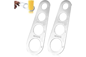 ZMDECQNA 2 herramientas de medición de espagueti, 4 agujeros, medidor de espaguetis de acero inoxidable, herramienta de medición de fideos, pasta espagueti, utensilios de cocina, herramienta de cocina
