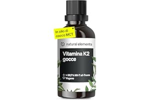 natural elements Vitamina K2 MK-7 200µg - 50 ml - contenuto all-trans > 99,7% - testato in laboratorio, vegano, alto dosaggio e prodotto in Germania
