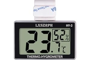 Digital Reptile Thermometer Hygrometer, Temperature Humidity Meter Gauge Reptile Tanks, Terrariums, Vivariums Black LXSZRPH (1pack)