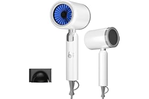 SLIKWAVE Hair Dryer for Women & Men, 1800W Foldable Ionic Hairdryer, Compact & Lightweight Blow Dryer with Even Heat, Ceramic Tec, No Heat Damage, Fast Drying, Anti Frizz, Foldable Hair Dryers