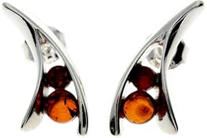 SILVERAMBER JEWELLERY Piękne designerskie kolczyki ze srebra wysokiej próby 925 i bursztynu bałtyckiego SilverAmber - GL112, Srebro szterlingowe, Bursztyn