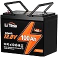 LiTime 12V 100Ah BCI Group 24 LiFePO4 Battery, 100A BMS Rechargeable Lithium Battery with Up to 15000 Cycles, 1.28kWh -Higher Energy Density, Perfect for RVs, Van, Trailer, MotorHome and Boats