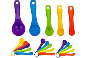 LUXSTELLAR Juego de 15 cucharas medidoras, diferentes capacidades, cucharas dosificadoras, cucharas medidoras de gramos, cucharas dosificadoras para cocinar, hornear, dosificar (combinables)