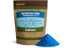 CULTIVERS Sulfato de Cobre cúprico CuSO de 1 kg Polvo Mojable. Multiples usos