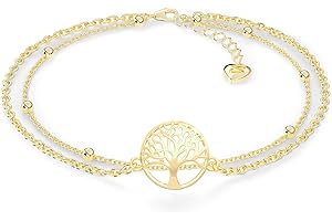 SERASAR Premium Anklets Women | 925 Sterling Silver | 18 Carat Real Gold Plating | Adjustable Length | Four Colors | Jewelry Box Included