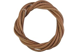 PERFETSELL 183cm Rolle Lederriemen Nähmaschine Rund Lederschnur 5mm Durchmesser Leder Antriebsriemen mit 1 Haken Braun Lederband Nähmaschinengürtel für Nähmaschinen