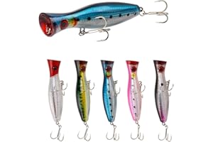 FNAPE Angelköder, 5 Stück Kurbelköderhaken, Topwater Bionic Hartköder, Forellenbarsch, Salzwasser- und Süßwasserangeln (12,5 cm, 40 g)