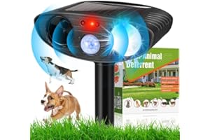 DAGOSH Ultrasonic Cat Repellent, Solar Waterproof Pest Repeller Outdoor, Animal Repeller with Motion Sensor and Ultrasonic Flashing Lights, for Cats, Dogs, Squirrel, Rat, Foxes, Snake, Deer, Wild Animals