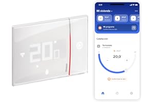 BTICINO Smarther with Netatmo, Termostato Conectado, WiFi, Control en Remoto con la App Home + Control, Compatible con Alexa, Google Assistant & Apple HomeKit, Instalación Empotrada, Blanco (XW8002E)