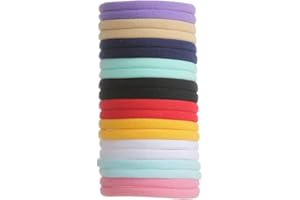 inSowni 50 Pack in 10 Rainbow Colors Super Soft Stretchy DIY Nylon Headbands Crafts Bow Making Plain Thin Elastic Nylon Hair Bands Bulk for Baby Girls Toddlers Kids Teens Hair Accessories