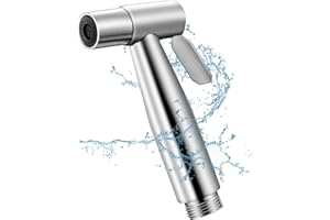 ChAusa Douchette WC, Pulvérisation de Toilette, Pulvérisation pour Bidet à Main, Douchette Toilette WC, Buse en Acier Inoxydable, pour Salles de Bains, Cuisines et Toilettes (Argent)