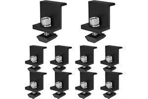 EPHEYFIF 10Pcs 30mm End clamp Black Solar Panel Mount with Screw on Solar Panel Edge Clamp Side Mount for PV Solar Panel - Roof Mount