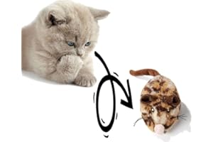 Vealind Three Dogs & a Cat Automatico Moving Mouse Gatto Giocattolo con Realistici Suoni (Leopardo)