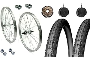 MADICKS Paire de roues de vélo complètes 28" X 1.75 Jante + COUVERTURE + CHAMBRE DE VÉLO ALUMINIUM / ACIER 28X1.75 OLLANDE - Vélo City Bike - PASSAGE Écrous de fixation et FLAP inclus + roue libre 7 VITESSE