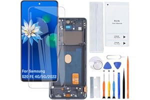 H&LYCYJ Display Bildschirm für Samsung Galaxy S20 FE 4G/5G/2022 TFT G780F G780F/DSM G780G LCD Bildschirm Ersatz Assembly kit（Schwarz mit Rahmen,Ohne Fingerabdrücke