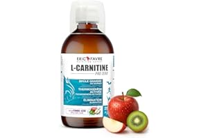 L-CARNITINE LIQUIDE PRO ZERO - L Carnitine Vegan Enrichi au Thé Vert - BRULE GRAISSE sans sucre pour Sportifs - Boisson Minceur Drainante L-Carnitine - Laboratoire Français Eric Favre - Pomme Kiwi