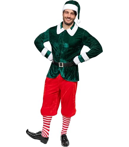Costume De Lutin De Noël Femme - Robe Verte, Chaussures, Chaussettes Et Ceinture, Déguisement Fête Adulte - 7