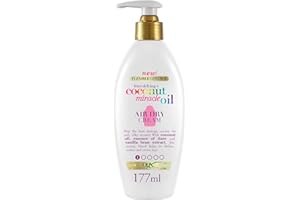 OGX Crema Capelli Frizz Defying + Coconut Miracle Oil Air Dry Cream, Crema idratante capelli per un'asciugatura all'aria effetto anticrespo, Trattamento capelli danneggiati, secchi o crespi, 177 g