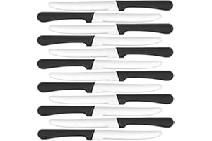 MARVOREM Coltelli da tavola set 12 pezzi acciaio inox 22 cms punta tonda, seghettati