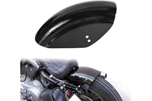 YHMTIVTU Parafango posteriore piatto da 17,8 cm, corto, per moto Harley Sportster 1986-2019, nero lucido