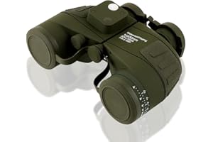 ToopMount Jumelles 10×50 Télescope Jumelles Vert Large Champ de Vision Intégré Télémètre et Boussole Étanchéité Flottante IPX7