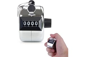 SYQZMYA Handzähler, 4-Stellige Zähler, 1 Stück Metall Zähler Klicker Counter, Robust und Langlebig, Reihenzähler für Personenzähler, Coaching, Golf und Reihenzähler