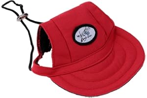 TIUIMK Générique Casquette de Baseball Chapeau à Mentonnière Anti Soleil pour Chiot Petit Chien - Rouge, S