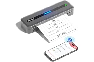 COLORWING Impresora Móvil M832, Impresora Térmica para A4, Papel Térmico, Impresora Bluetooth, Pequeña Compacta para iPhone y Android, Portbale Printers Wireless for Travel - Gris