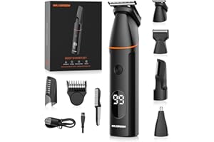 Body Hair Trimmer Men, MAXGROOM 4 in 1 Electric Body Groomer Beard Trimmer Men with Nose Hair Trimmer, Rechargeable Manscape Electric Razor, Private Parts, Beard, Back, Pubic (Black)