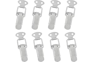 Bailinks 8 pezzi Morsetti a levetta in acciaio inossidabile Chiusura a scatto Morsetto a scatto Fibbia per lucchetto per Air Box, Cassetta degli attrezzi, Bagagli, Cassetto e armadietto, ecc
